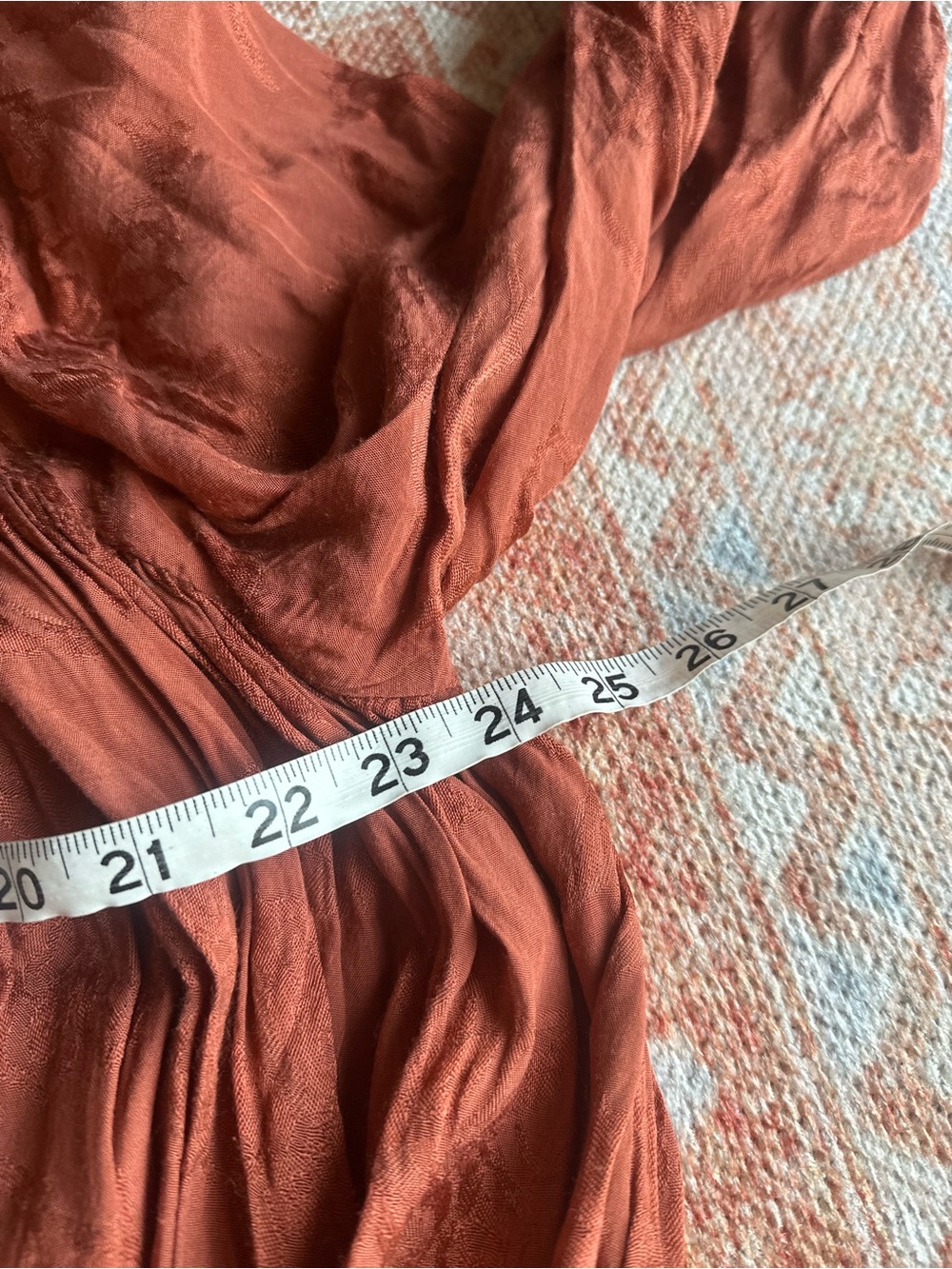 Natural life boho flowy indie rust color fall oversized tunic dress beaded XL - Picture 5 of 7